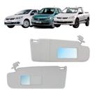 Par Quebra Sol Cinza com Espelho e Bolsa Volkswagen Gol/voyage/saveiro Newtec Nt3008cvw Nt3009cvw