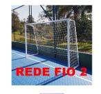 Par Rede Gol Futsal Futebol De Salão Fio 4mm Proteção U.v1 Espessura do Fio:Rede Futsal Fio 2mm