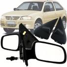 Par Retrovisor e Acabamento Gol Parati G3 G4 2000 2001 2002 a 2013 2014 para 2 Portas com Controle interno manual
