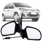 Par Retrovisor Externo Ford Fiesta Rocan Street 2002 2004 2006 2008 2010 2012 2014 Regulagem Controle Manual Preto Motorista e Passageiro