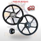 Par Rodas Preta 6 Palitos Honda Cg/titan/fan 125 2009-2014