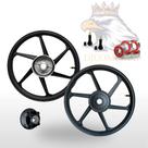 Par Rodas Preta 6 Palitos Honda Cg/titan/fan 125 2009-2014
