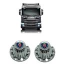 Par sobre tampa cubo cromado - truck scania
