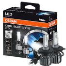 Par Super LED Osram Cool Blue Cross H4 23W 12V 6000K Luz Branca Farol Carro Alta Potência Automotiva Par Super LED Osram Cool Blue Cross H4 23W 12V 6000K Luz Branca Farol Carro Alta Potência Automotiva