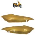 Par Tampa Lateral Biz 125 2011 Amarelo Acabamento Liso