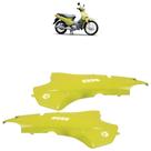 Par Tampa Lateral C100 Biz 1998 1999 Amarelo Acabamento Liso