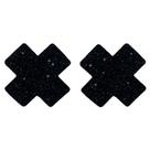 Par Tapa Mamilo em X com Strass Brilhante Yaffa - Preto