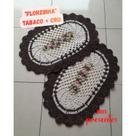 par tapete de croche florzinha oval
