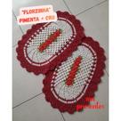 par tapete de croche florzinha oval