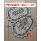 par tapete de croche oval janine Cor destaque:Verde bebê 69x48 par tapete de croche oval janine Cor destaque:Verde bebê 69x48