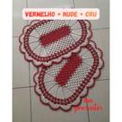 par tapete de croche oval janine Cor destaque:Vermelho 70x49 par tapete de croche oval janine Cor destaque:Vermelho 70x49