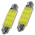 Par Torpedo 41MM LED Super Branca C5W 6000K Chip Cob Carro