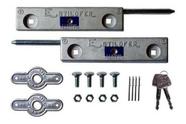 Par Trava Lateral Aluminio Azul Porta De Aço Estilofer Al01