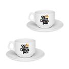 Par Xícara De Porcelana Café Com Deus Pai Livro Com Pires