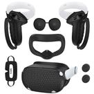 para acessórios Oculus Quest 2 Capa de almofada facial para Quest 2 Controller Grips Capa de lente Capas de silicone VR Shell Cover Capas de polegar para Meta Quest 2 Capa de olho descartável 5 peças (preta)