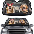 Pára-brisa Sun Shade GENANY Cute Golden Retriever Dog Couple