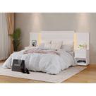 para Cama Extensível Casal/Queen/King com 2 mesa de Cabeceira 100% MDF Granada Branco para Cama Extensível Casal/Queen/King com 2 mesa de Cabeceira 100% MDF Granada Branco