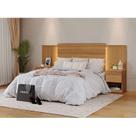 para Cama Extensível Casal/Queen/King com 2 mesa de Cabeceira 100% MDF Granada Marrom Freijó