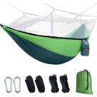 Pára-quedas duplo com rede mosquiteira 260x140cm verde