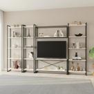 para TV até 50 Polegadas 187cmx285cm Estante 5 Prateleiras Estilo Industrial Active Yescasa Branco Snow