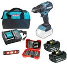 Parafusad 18v Makita Dhp490wf1bp + 2bat 3a + bits e nível