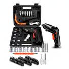 Parafusadeira 2 em 1 Portatil com Maleta com 44 peças Kit Completo Recarregavel