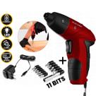 Parafusadeira 4.8V Bivolt e Kit com 11 BITS Duplo Sentido