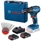 Parafusadeira Bateria Impacto 18V 65Nm GSB 185-LI Kit 2 Baterias Bivolt BOSCH + Kit 10 Brocas