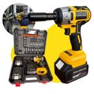 Parafusadeira/Chave de Impacto 48V 380Nm. Alta Potência c/ 2 Baterias Recarregáveis