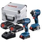 Parafusadeira de Impacto GSB 185-LI + Parafusadeira de Impacto GDR 18V-215 Maleta e 2 Baterias BOSCH