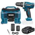 Parafusadeira e Furadeira 18V com Bateria e Carregador Compressor de Ar 160PSI 18V 3 Bicos WESCO