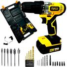 Parafusadeira e Furadeira à Bateria 12V Bivolt PFE-12EV com Maleta e Kit 24 Acessórios EVALD