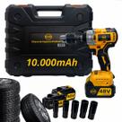Parafusadeira e Furadeira Bateria Brusheless 48V Chave de Impacto Profissional Sem Fio BTek Com Maleta