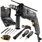 Parafusadeira e Furadeira de Impacto WF 700K10 Mandril de 3/8" Potência de 700W + Maleta Acessórios