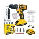 Parafusadeira E Furadeira Elétrica 2 Bateria 26V Amarelo