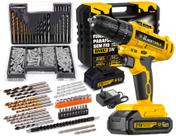 Parafusadeira E Furadeira Impacto Tb-21pz 2 Baterias 21v 3/8 +Jogo De Brocas Bits E Buchas 300 Peças