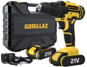 Parafusadeira E Furadeira Sem Fio 2 Bateria 21v Bivolt 3/8 10mm Com Maleta Grz-21pb Gorillaz