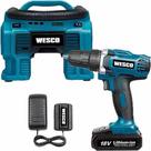 Parafusadeira Furadeira 18V 1 Bateria Carregador Compressor de Ar Portátil 160PSI 18V 3 Bicos WESCO
