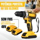 Parafusadeira Furadeira 2 Bateria Maleta 30pçs Amarela