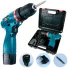 Parafusadeira Furadeira 3/8 POL Bateria 12V com Maleta Bivolt USK-MAX-01