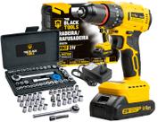 Parafusadeira Furadeira Brushless 21v Com Maleta + 40 Peças The Black Tools