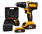 Parafusadeira Furadeira De Impacto 48V 80 N.M. Profissional 2 Baterias 8000 mAh Com Maleta