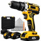 Parafusadeira Furadeira De Impacto 48V Sem Fio Com 2 Baterias Recarregáveis Maleta Kit Profissional Brushless Parafusadeira Furadeira De Impacto 48V Sem Fio Com 2 Baterias Recarregáveis Maleta Kit Profissional Brushless