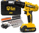 Parafusadeira Furadeira De Impacto A Bateria 21v 3/8 Bivolt Com Acessórios E Maleta The Black Tools Parafusadeira Furadeira De Impacto A Bateria 21v 3/8 Bivolt Com Acessórios E Maleta The Black Tools