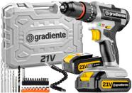 Parafusadeira Furadeira De Impacto Profissional 21v Modelo 2 Baterias Com Maleta Gpb21vx Gradiente