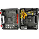 Parafusadeira Furadeira De Impacto Profissional 21v Modelo YXL 912, 2 Baterias Com Maleta The Black Tools 110 220V 12500mAh Amarelo