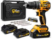 Parafusadeira Furadeira De Impacto Sem Fio 2 Baterias 21v Com Maleta Tb-21yx The Black Tools