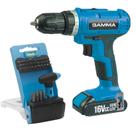 Parafusadeira Furadeira Gamma 16V Lithium com Kit 40 Peças para Montagens