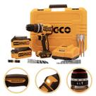 Parafusadeira Furadeira Impacto 96 nm 1/2 Ingco Profissional Brushless Kit 2 Baterias Sem Fio Maleta