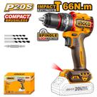 Parafusadeira Furadeira INGCO 66Nm BL Bateria 20V P20S